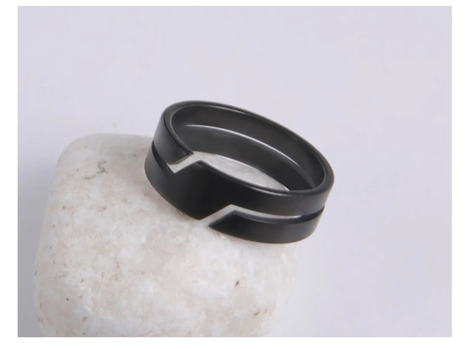 Black Stainless Steel Men's Rings