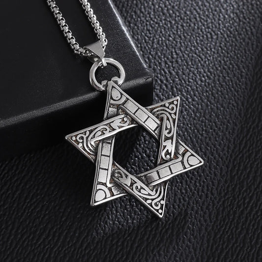 Stainless Steel Solomon Star of David Pendant