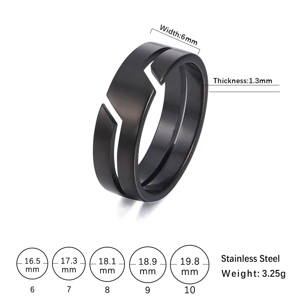 Black Stainless Steel Men's Rings